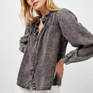 Rails Camille top Black Acid Wash Large